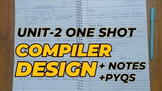 Compiler design Unit 2 one shot video  Previous Year Questions Solved  compiler design notes [upl. by Ayrotal]