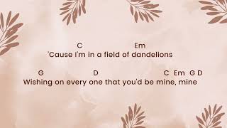 Dandelions by Ruth B  Lyrics and Chords [upl. by Sibby]