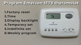 How to Program Emerson 1F78 White Rogers Thermostats [upl. by Harbour980]