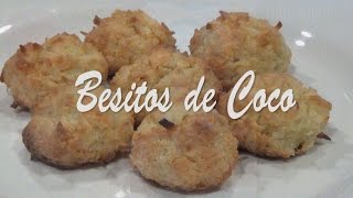 Receta Besitos de Coco de Puerto Rico Coconut Macaroons Recipe Easy [upl. by Hafirahs]