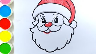 Oldman Santa Claus on christmas drawing and colouring for kids  christmas drawing [upl. by Kallick970]