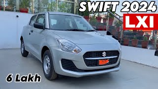 Maruti Suzuki SWIFT Lxi 2024 Base Model ₹6 Lakh Silver Colour  SWIFT LXI 2024 New Model Review [upl. by Poland939]