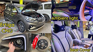 2023 ERTIGA CNG Accessories K4 Ambient Light Gofar carrier New Seat Cover [upl. by Brigg408]