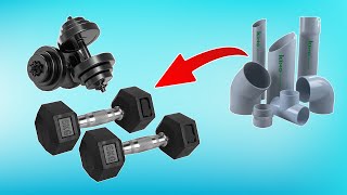 Awesome idea To Make Homemade DUMBBELLS and gym equipment at Home [upl. by Fulvi]