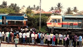 SCR helping SWR shunting of GY WDG4 TWINS to CBE LTT Indian railways [upl. by Rubenstein]