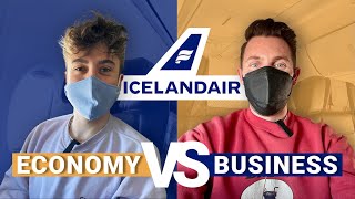 SHOCKING ECONOMY FOOD  Icelandair Business Class vs Economy battle [upl. by Chilson969]