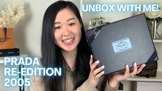 PRADA RE EDITION 2005 NYLON BAG  UNBOXING FIRST IMPRESSIONS amp WHAT FITS INSIDE  IS IT WORTH IT [upl. by Nonac]