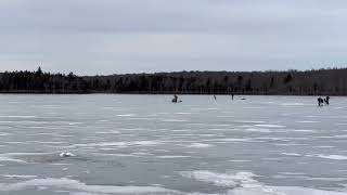 Ice fishing In Tobyhanna State Park [upl. by Litch]