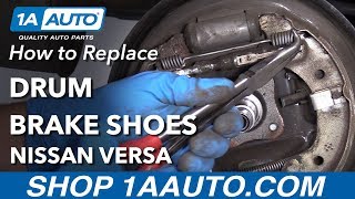 How to Replace Rear Drum Brakes 1219 Nissan Versa [upl. by Pennebaker877]