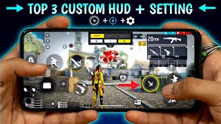 Top 3 Best Custom HUD  Setting  Secret  Free Fire New Headshot Setting quot [upl. by Athenian358]