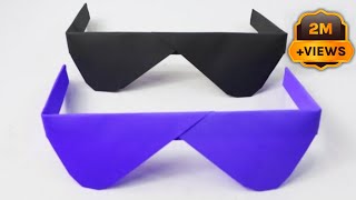 How To Make Paper Sunglasses Without Glue  Paper Folding Crafts  Paper Craft Without Glue [upl. by Adachi]