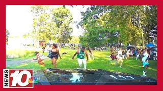 Dash cam video shows moment gunfire erupts into crowd at Maplewood Park [upl. by Barden82]