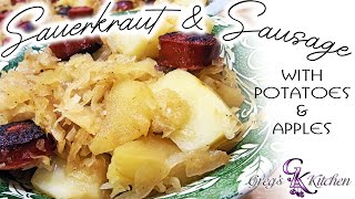 Sauerkraut and Smoked Sausage with Potatoes amp Apples [upl. by Glen]