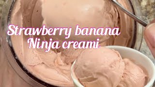 Ninja Creami Deluxe Recipe🍓🍌strawberry banana ice cream healthyicecream ninjacreami [upl. by Levana]