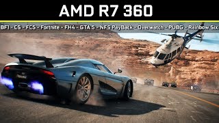 AMD R7 360  TESTE 10 GAMES Gameplay Benchmark [upl. by Nyladnohr]