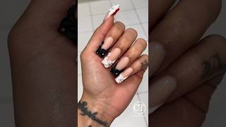 Do my nails with me 🖤🤍 red bottom nails tutorial ❤️ [upl. by Gomez405]