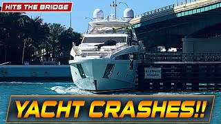 Breaking News Yacht CRASHES Into Haulover Inlet Bridge in Miami Florida  Wavy Boats [upl. by Etiam]