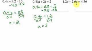 Lesson 73 Solving MultiStep Equations with Decimals [upl. by Asinet68]