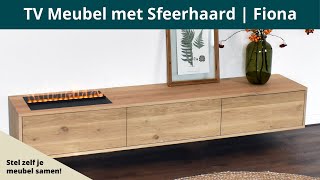 Promo Zwevend tv meubel met sfeerhaard  Fiona [upl. by Reynolds]