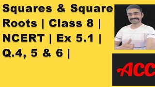 Squares amp Square Roots  Class 8  NCERT  Ex 51  Q4 And 5 [upl. by Noonberg241]