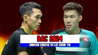 JONATAN CHRISTIE VS LEE CHEUK YIU BADMINTON ASIA CHAMPIONSHIPS 2024 [upl. by Ambie242]