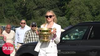 Sophie Turner Presents The Gold Cup To Dubai Polo Team At 68th British Open Polo Championships [upl. by Sheelah]