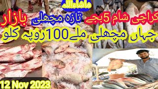 Karachi Fishery Full Rates to day Fruit Sabzi Fish Market Karachi [upl. by Elleda214]