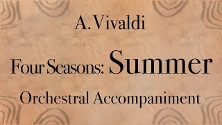 Vivaldi Summer 3Presto  Orchestral Accompaniment for practice [upl. by Stulin]