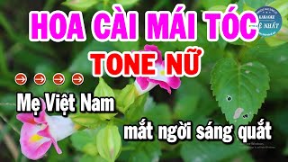 Karaoke Hoa Cài Mái Tóc Tone Nữ Nhạc Sống Cha Cha Mới  Karaoke Đệ Nhất [upl. by Anoed]