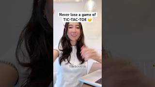 How to never lose a game of TicTacToe Have fun and GOODLUCK 🫡 tictactoe math gamestrategy [upl. by Aicila]