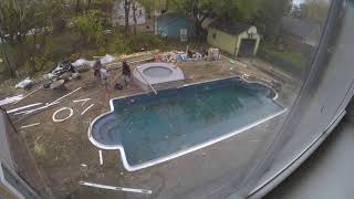 Fiberglass pool install timelapse part 2 [upl. by Annirtak]