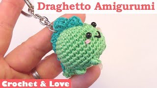 Tutorial mini Draghetto Amigurumi  Portachiavi ad uncinetto sub English y Español [upl. by Aivun]