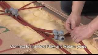 How to install Hep2O underfloor heating Modular Wood system from above [upl. by Zacks]