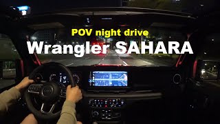 2024 Wrangler SAHARA Powertop POV night drive [upl. by Zrike700]