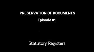 Preservation of Documents  01  Statutory Registers  Compliance Series  KSR amp Co [upl. by Mccreery]