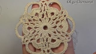 Ажурный круглый мотив CROCHET Lace motif for tablecloth [upl. by Ailama]