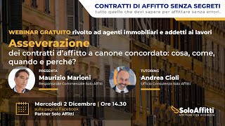 Asseverazione dei contratti d’affitto a canone concordato cosa come quando e perché [upl. by Bobbette]