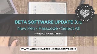 reMarkable Beta Software Update 315 for reMarkable Tablets [upl. by Dnamra]