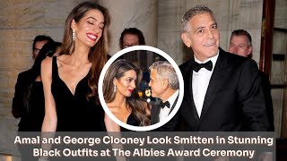 Amal and George Clooney Look Smitten in Stunning Black Outfits at The Albies Award Ceremony [upl. by Sondra]