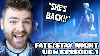 SABER IS HERE  FATESTAY NIGHT  UNLIMITED BLADE WORKS  EPISODE 1  NEW ANIME FAN REACTION [upl. by Diane]