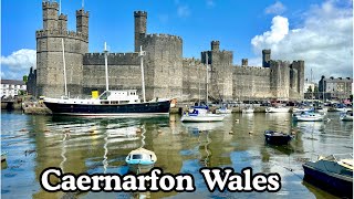 CAERNARFON CASTLE AND TOWN NORTH WALESWALKING TOUR [upl. by Lemmueu800]