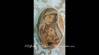 Icona Madonna con Bambino Pirografia su legno [upl. by Neved477]