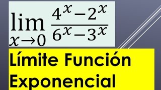 Limite de funciones exponenciales cero sobre cero [upl. by Yllod64]