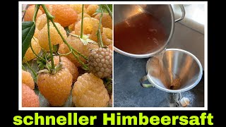 schneller Himbeersaft ohne Zucker  Himbeeren entsaften ohne Dampfentsafter  Selbstversorgung [upl. by Nnaarat756]