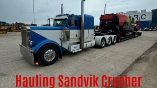 HAULING SANDVIK CRUSHER IN PETERBILT 379 VLOG [upl. by Paulo]