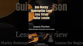 Bob Marley Redemption Song Easy Strum Guitar Lesson for Beginners [upl. by Oelc]