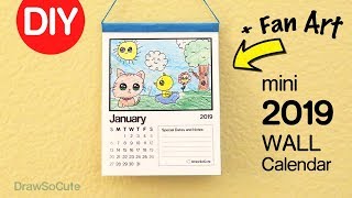 How to Make a 2019 Mini Wall Calendar  Fan Art [upl. by Drud162]