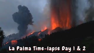 TIMELAPSE La Palma Volcano  The Beginning First Day 1 amp 2 🌋🌋🌋 [upl. by Claudette419]