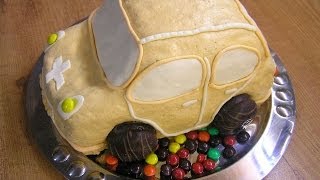 Торт Машинка  How to make Car cake with marshmallow fondant ♡ English subtitles [upl. by Ahsenar567]