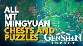 All Mt Mingyuan Chests and Puzzles Genshin Impact [upl. by Flodur499]